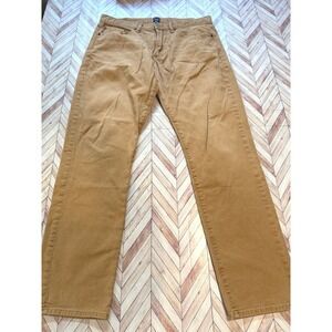 GAP Men Brown Slim Fit Chinos Pants 32x30 Khaki Cotton Blend Casual Work